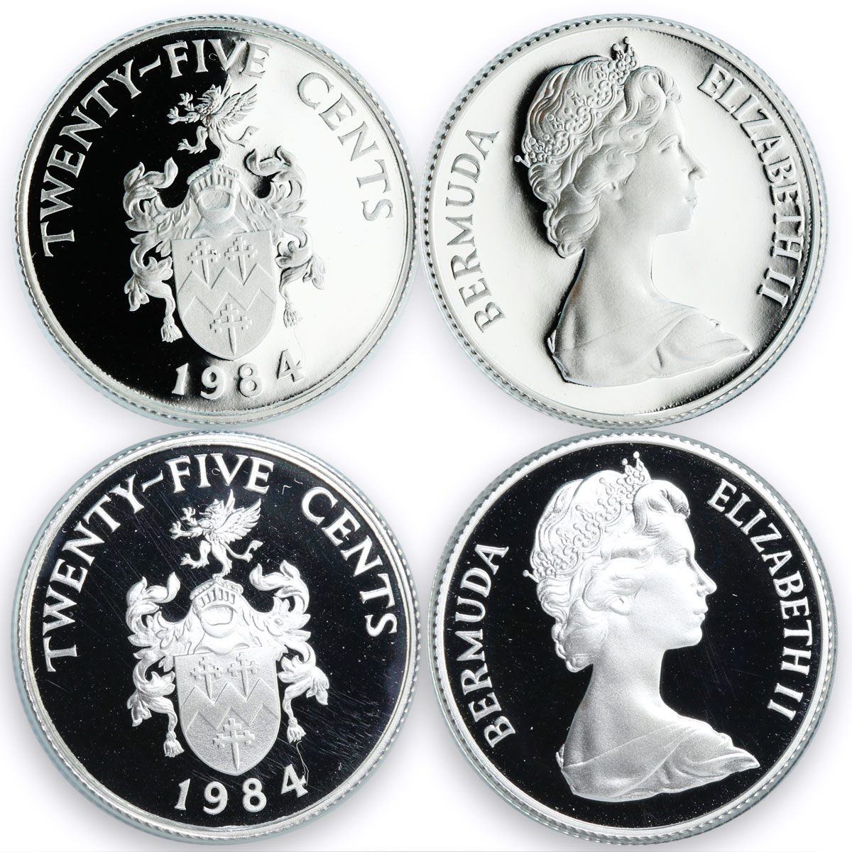 Bermuda set of 11 coins 375th Anniversary of the Settlement silver coins 1984