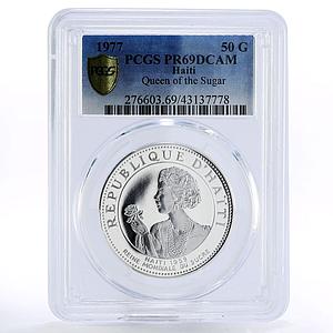 Haiti 50 gourdes Queen Of the Sugar PR69 PCGS silver coin 1977