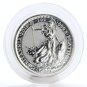 Britain 100 pounds Britannia with trident and Shield Bullion platinum coin 2018