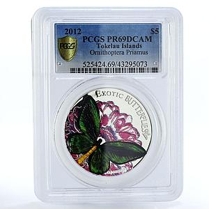 Tokelau 5 dollars Ornithoptera Priamus Butterfly PR69 PCGS silver coin 2012