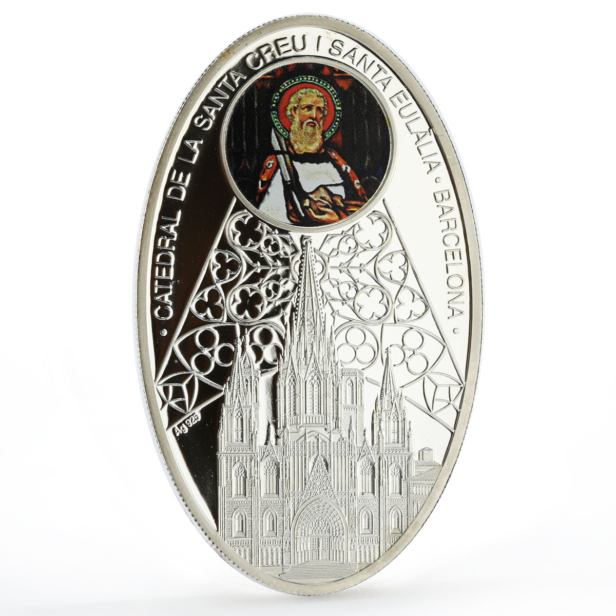 Niue 1 dollar Gothic Cathedrals series Barcelona Cathedral silver coin 2011