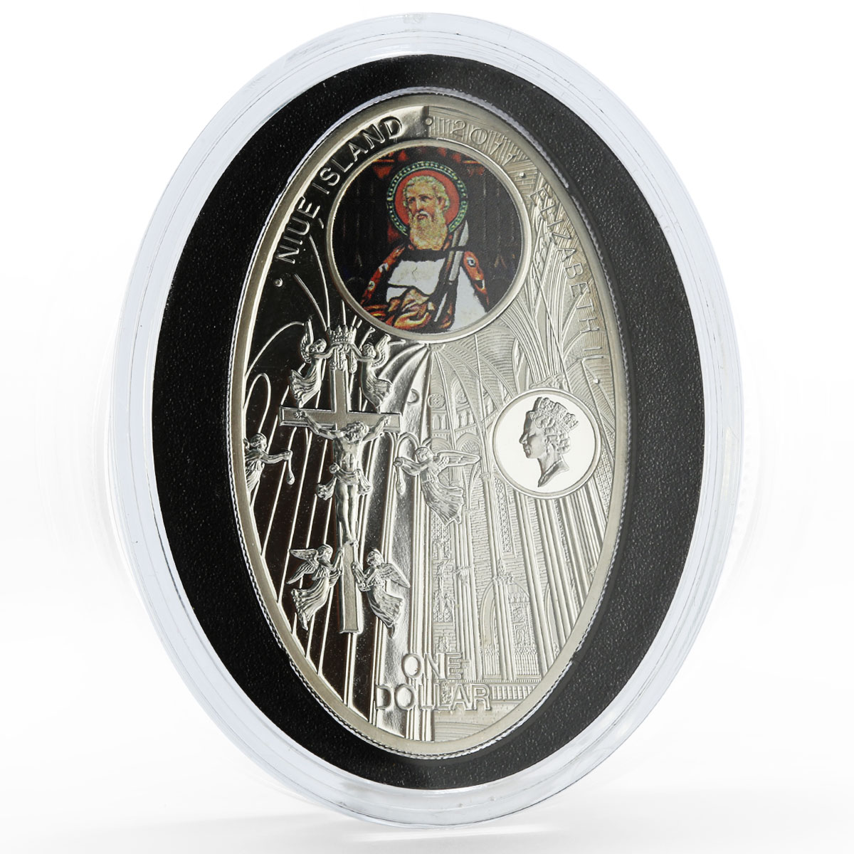 Niue 1 dollar Gothic Cathedrals series Barcelona Cathedral silver coin 2011