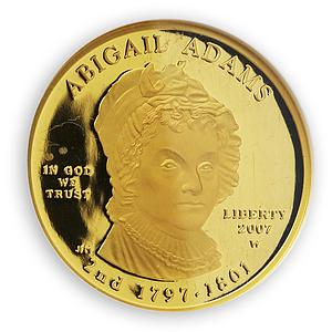 US 10 dollar Liberty In God We Trust Abigail Adams Bullion gold coin 1/2 oz 2007