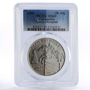 Afghanistan 50 afghanis Sydney Olympic Games Equestrian MS69 PCGS CuNi coin 1999