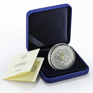 Kyrgyzstan 10 som 30th Anniversary of Independence Flower silver coin 2021
