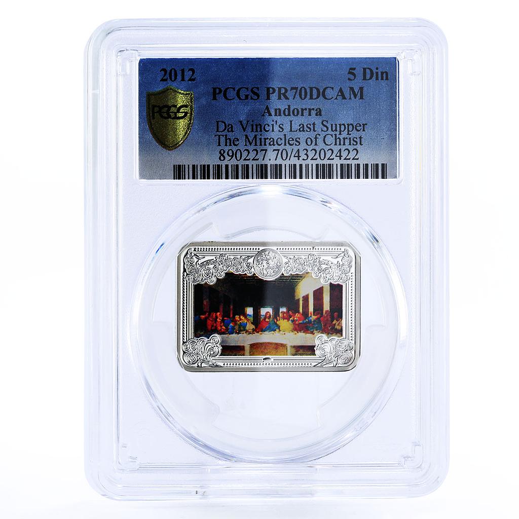 Andorra 5 diners Jesus Miracles Last Supper Art PR70 PCGS silver coin 2012