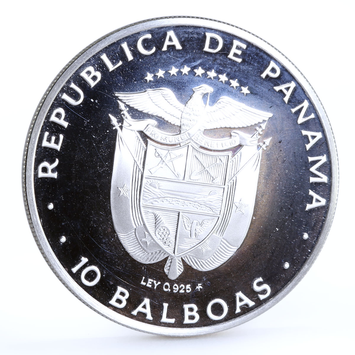 Panama 10 balboas Canal Treaty Ship proof silver coin 1979