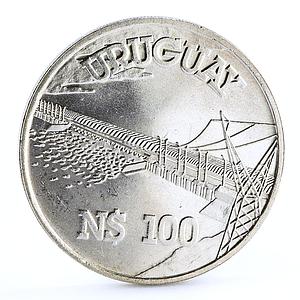 Uruguay 100 pesos Salto Grande Dam silver coin 1981
