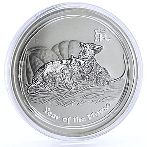 Australia 2 dollars Lunar Calendar series II Year of Mouse silver coin 2008