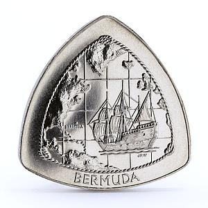 Bermuda 1 dollar Seafaring Sailing Ship Deliverance Clipper CuNi coin 1998