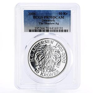 Denmark 10 kroner Hans Christian Andersen Shadow PR70 PCGS silver coin 2006