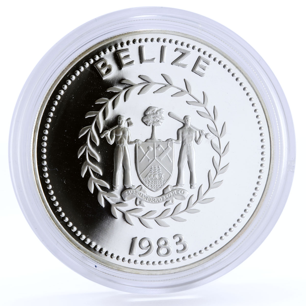 Belize 25 dollars Coronation Jubilee Royal Symbols silver coin 1983