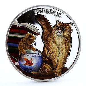 Rwanda 500 francs Cats series Persian Cat Books colored silver coin 2011