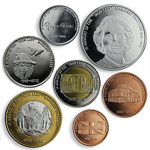Redonda set of 7 coins Thatcher Iron Lady 2013