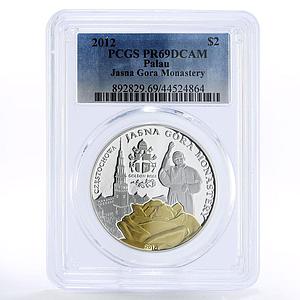 Palau 2 dollars Jasna Gora Monastery Pope John Paul PR69 PCGS silver coin 2012