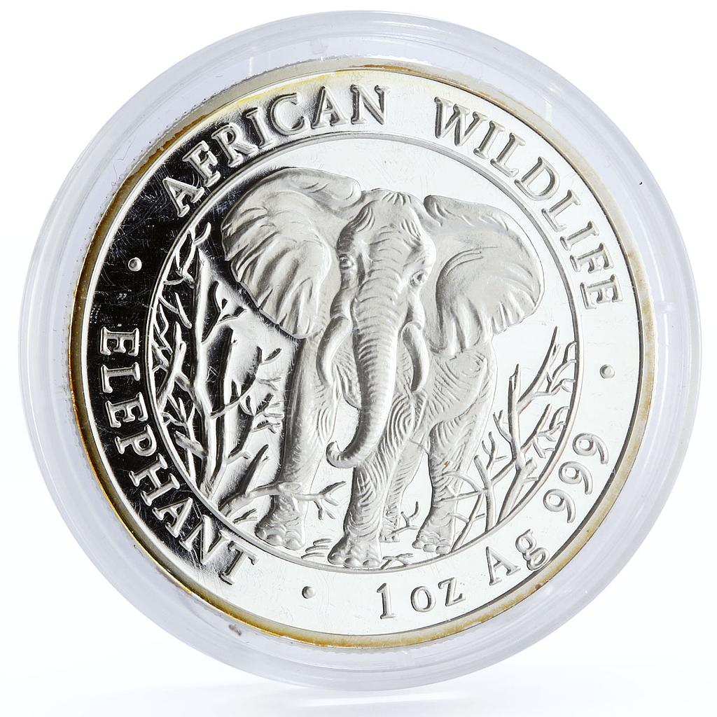 Somalia 1000 shillings African Wildlife Elephant Fauna silver coin 2004