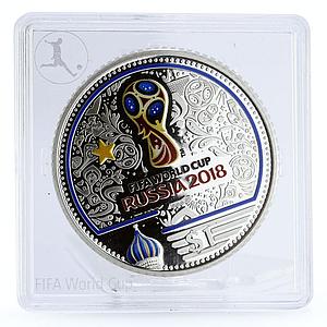 Nauru 1 dollar Football World Cup in Russia Trophey colored silver coin 2017