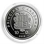 Andorra, 10 dinars, Holy Helpers, St. Catherine, silver Proof coin, 2010