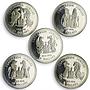 Barbados set of 5 coins Queen's Coronation Jubilee proof silver coin 1978