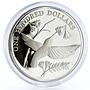 St Kitts and Nevis 100 dollars Endangered Wildlife Humming Bird silver coin 1988