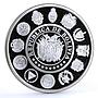 Bolivia 10 bolivianos Encounter of Two Worlds Rising Sun proof silver coin 1991