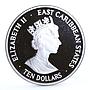 East Caribbean States 10 dollars Inaugural Test Match Sri Lanka silver coin 1997