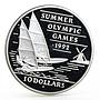 Barbados 10 dollars Sydney Olympic Games series Sailing proof silver coin 1992