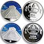 Mongolia set of 7 coins Seven Wonders of the World colored silver coins 2008