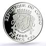 Congo 1000 francs Lunar Calendar Year of the Lucky Goat colored silver coin 2015