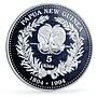 Papua New Guinea 5 kina Coinage 100 Years Paradise Bird proof silver coin 1994