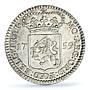 Netherlands Utrecht 1/4 gulden Armed Female KM-113 MS64 PCGS silver coin 1759