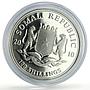 Somalia 100 shillings African Wildlife Elephant Fauna proof silver coin 2010