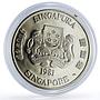 Singapore 10 dollars Lunar Calendar Year of the Rooster proof silver coin 1981