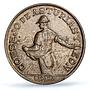 Spain Asturia 1 peseta Republic Coinage Seedsman KM-2 MS63 PCGS copper coin 1937