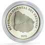 Uruguay 50 pesos Melo City 200th Anniversary Carro Largo proof silver coin 1996