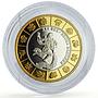 Transnistria 3 roubles Zodiac Aquarius Epoch 21th Century Gilt silver coin 2007