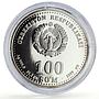 Uzbekistan 100 som Great Ancestors Scientist Al Farghani proof silver coin 1999