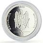 Moldova 50 lei Grigore Vieru Poet Writer Literature proof silver coin 2010