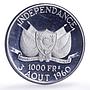 Niger 1000 francs Independence Hamani History Politics proof silver coin 1960