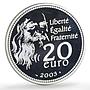 France 20 euro Mona Lisa Da Vinci Painters Art 5 oz proof silver coin 2003