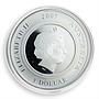 Australia 1 dollar Year of the Pig Lunar silver coloured coin 2007