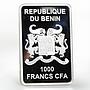 Benin 1000 francs German Knight colored proof silver coin 2014