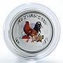 Australia 50 cents Year of Rooster Lunar Series I color silver coin 2005