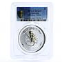 Australia 1 dollar Lunar I Year of the Monkey MS69 PCGS gilded silver coin 2004