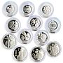 Mexico set of 12 coins 25 50 100 pesos Football World Cup proof silver coin 1986