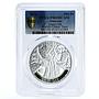 Armenia 100 dram Angel Oak Tree Carolina PR69 PCGS colored silver coin 2014