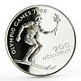 Bhutan 200 ngultrums Winter Olympic Games series Skiier silver coin 1996