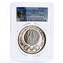 Bulgaria 10 leva Olympic Games Athlets Cyrillic Edge PR67 PCGS silver coin 1975