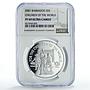 Barbados 5 dollars UNICEF Save the Children Child Year PF69 NGC silver coin 2001