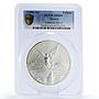 Mexico 5 onzas Libertad Angel of Independence MS69 PCGS 5 oz silver coin 1996